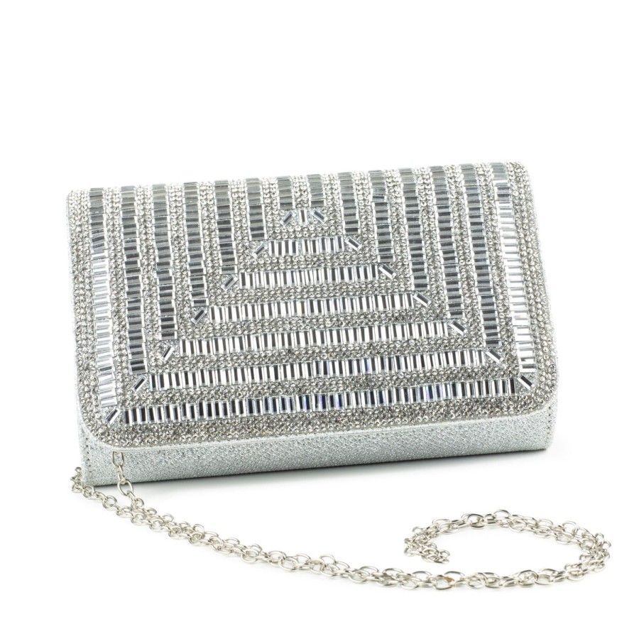 Handbags Touch Ups | B916 Silver Clutch